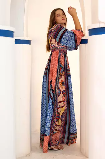 Marcelina sapphire blue maxi dress