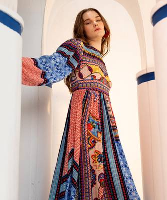 Marcelina sapphire blue maxi dress 3