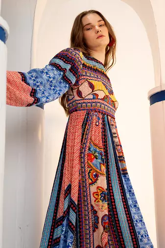 Marcelina sapphire blue maxi dress