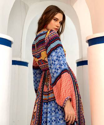 Marcelina sapphire blue maxi dress 5