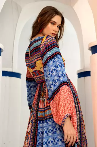 Marcelina sapphire blue maxi dress