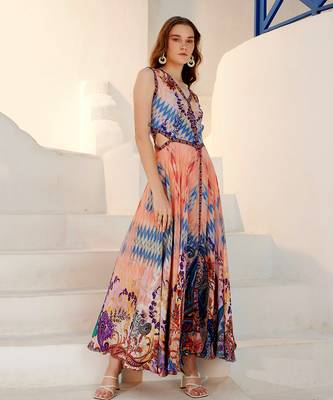 Flamingo primavera ruby pink maxi dress 2