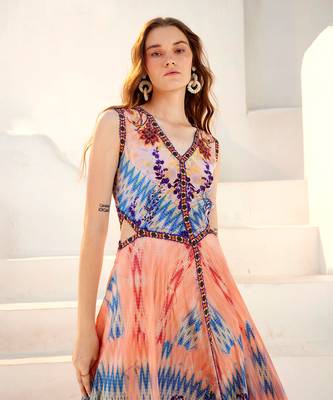 Flamingo primavera ruby pink maxi dress 3