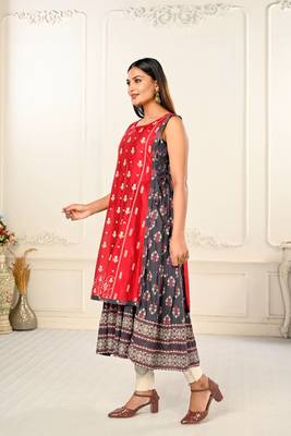 Premium 2 layered inner cotton and outward jacket rayon kurti 2
