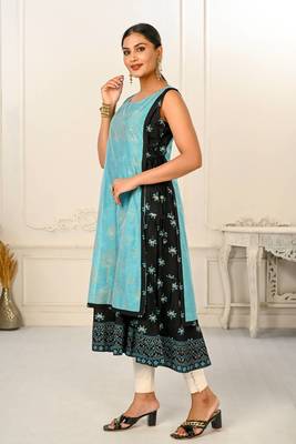 Premium 2 layered inner cotton and outward jacket rayon kurti 2