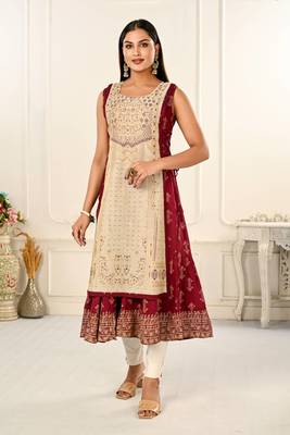 Premium 2 layered inner cotton and outward jacket rayon kurti 1