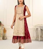 Premium 2 layered inner cotton and outward jacket rayon kurti