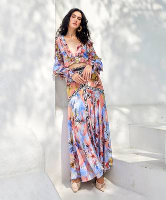 Taylor cornflower blue maxi skirt 1