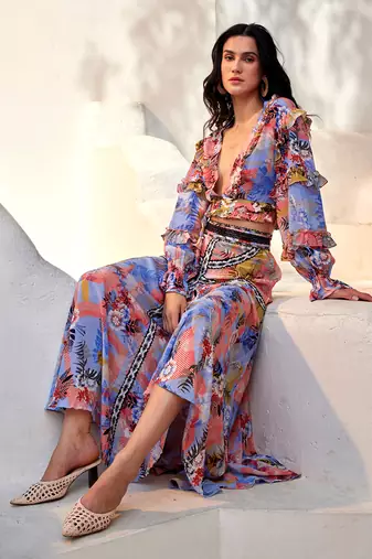 Taylor cornflower blue maxi skirt