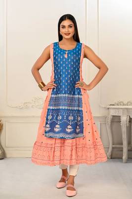 Premium 2 layered inner cotton and outward jacket rayon kurti 1