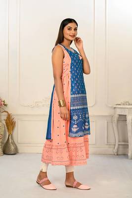 Premium 2 layered inner cotton and outward jacket rayon kurti 4