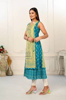 Premium 2 layered inner cotton and outward jacket rayon kurti 2