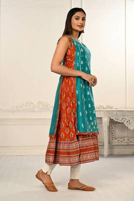 Premium 2 layered inner cotton and outward jacket rayon kurti 3