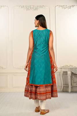 Premium 2 layered inner cotton and outward jacket rayon kurti 5