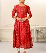 Premium cotton hand print light embroidery work kurtis