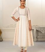Premium cotton hand print light embroidery work kurtis