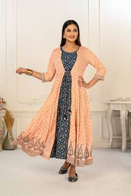 Premium cotton hand print light embaroidery work kurtis 2