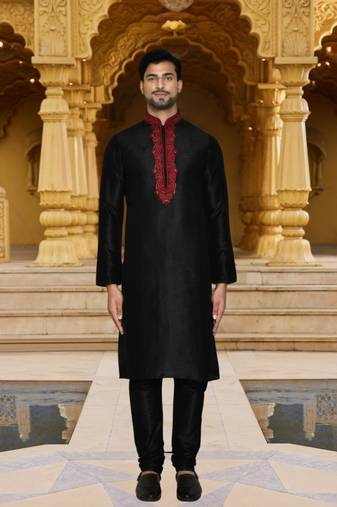 Art silk kurta chudidar for mens