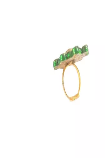 Runjhun multicolor stones & beads ethnic kundan adjustable finger rings for women