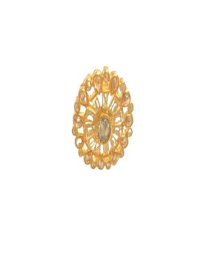 Runjhun gold plated kundan adjustable cocktail finger ring 3