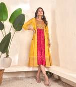 Premium cotton hand foil print work kurtis