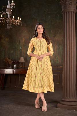 Premium stylish printed cotton kurti 1