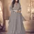 Grey Georgette Sequins Embroidered Wedding Wear Skirt Kameez