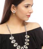 Dual tone rose petal long necklace