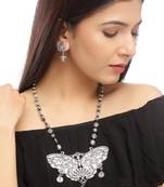 Statement butterfly beads necklace set with earrings