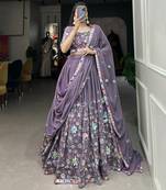 Grey Colour Wedding Special Real Mirror Work Lehenga Choli