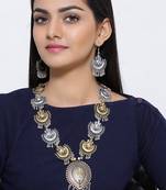Oxidised silver plated necklaceset