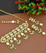 Kundan meena thewa bridal jewellery set for women