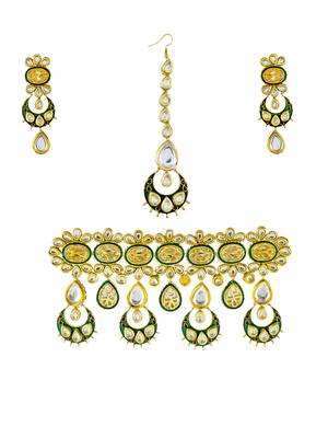 Kundan meena thewa bridal jewellery set for women 2