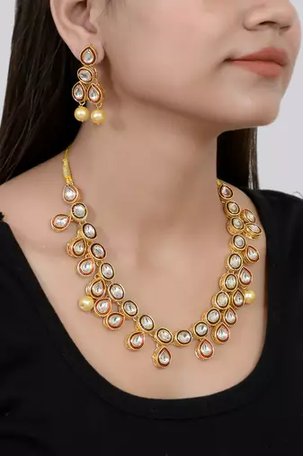 Kundan gold plated  jewellery set