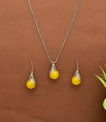 Silver-plated onyx-studded jewellery set