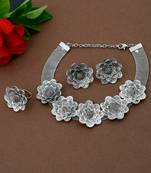 Oxidised silver plated jewellery set