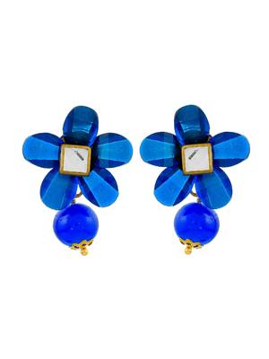 Blue beads pendant set with earrings 4