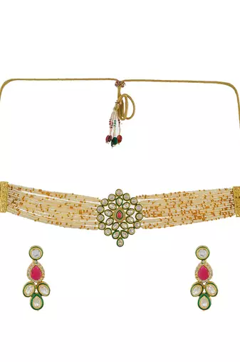 Kundan choker necklace set with earrings