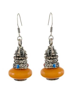 Silver-plated onyx studded jewellery set 4