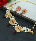 Pearl choker jewellery set for women and girls