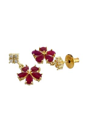Gold-plated american diamond studded jewellery set 4