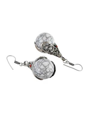 Silver-plated onyx studded jewellery set 4