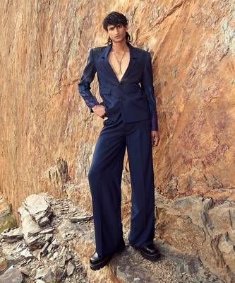 The deep blue trousers 5