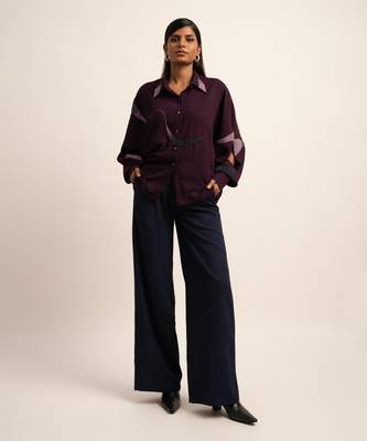 The deep blue trousers 1