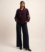 The deep blue trousers