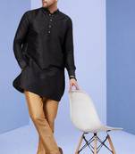 Black Art Silk Plain Kurta pajama