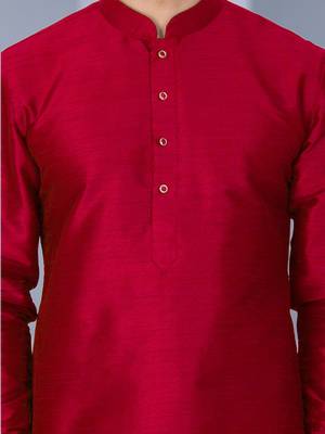 Maroon Art Silk Plain Dhoti kurta 5