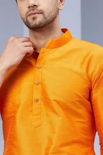 Maroon Art Silk Plain Kurta pajama