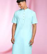 White Art Silk Plain Kurta pajama