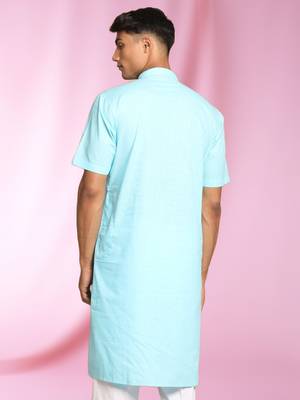 White Art Silk Plain Kurta pajama 3